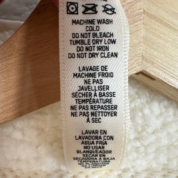 Skims Women’s Boxy Zip Up Teddy Jacket in Ecru Size 4X - Picture 12 of 16